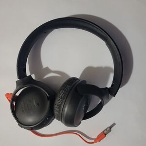 JBL On-Ear Headphones with Black and Orange Design
